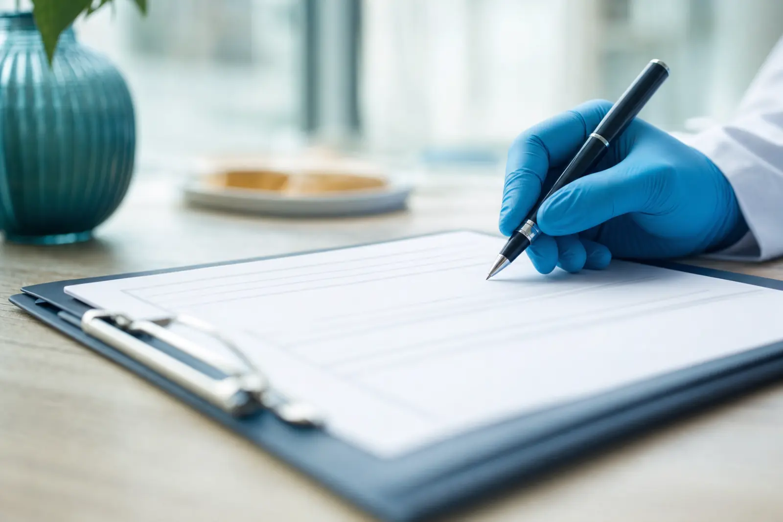 Мастер подписывает договор и акт выполненных работ по обработке в Керчи
